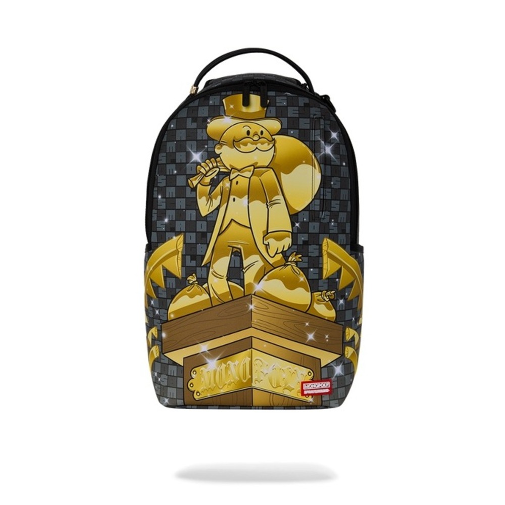 NEW Sprayground Monopoly Get The Gold Backpack Black Gold Unisex Streetwear